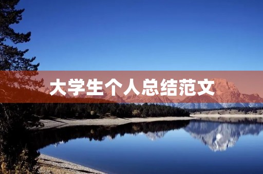 大学生个人总结范文 大学生个人总结范文