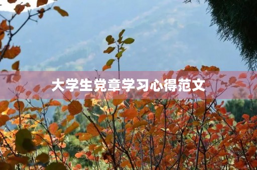 大学生党章学习心得范文