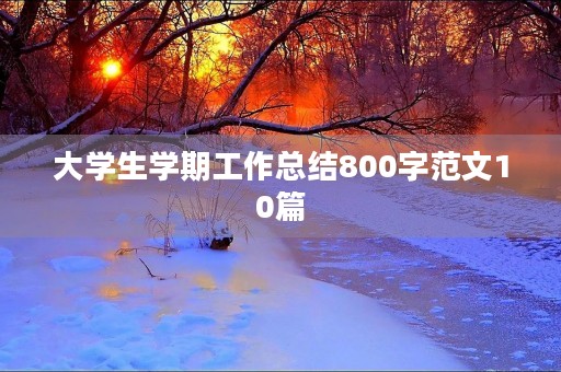 大学生学期工作总结800字范文10篇