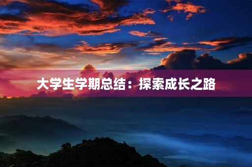 大学生学期总结：探索成长之路