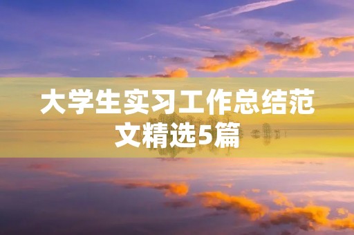 大学生实习工作总结范文精选5篇