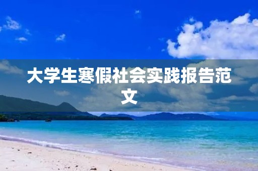 大学生寒假社会实践报告范文