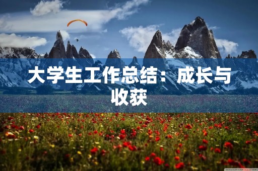 大学生工作总结：成长与收获