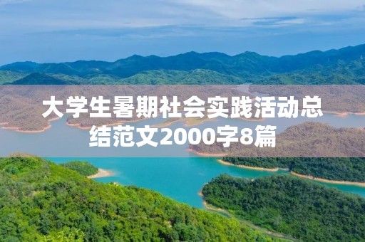 大学生暑期社会实践活动总结范文2000字8篇