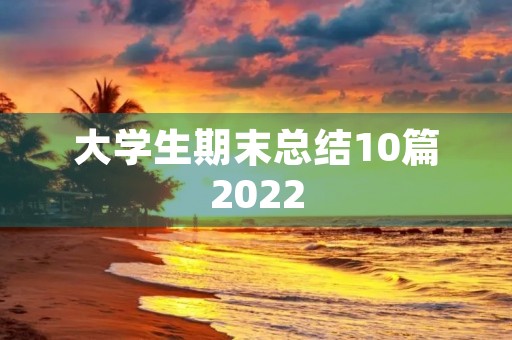 大学生期末总结10篇2022