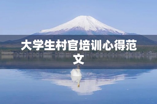大学生村官培训心得范文 大学生村官培训心得范文
