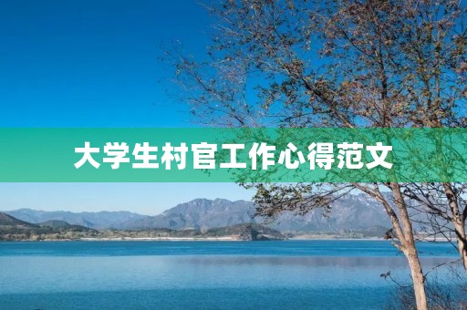 大学生村官工作心得范文