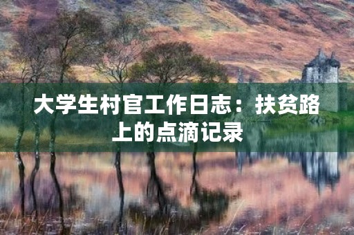 大学生村官工作日志:扶贫路上的点滴记录 大学生村官工作日志:扶贫路上的点滴记录