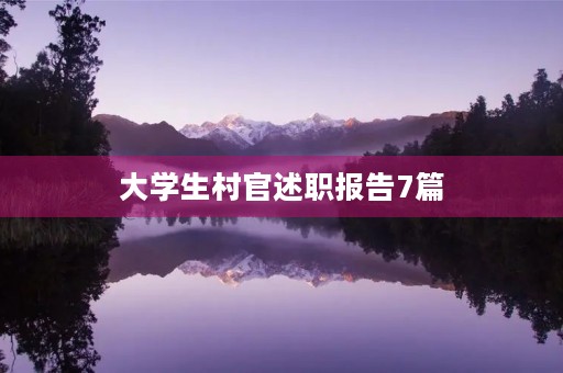 大学生村官述职报告7篇