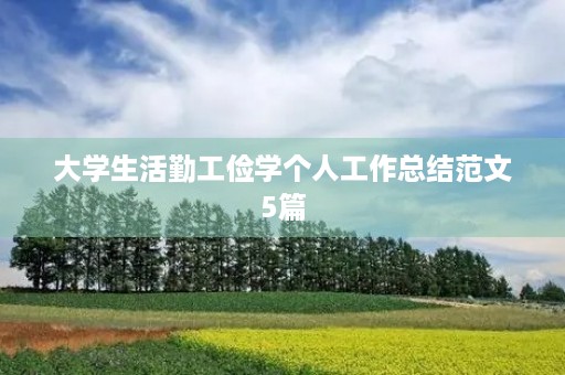 大学生活勤工俭学个人工作总结范文5篇
