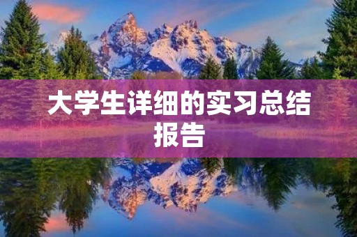 大学生详细的实习总结报告 大学生详细的实习总结报告