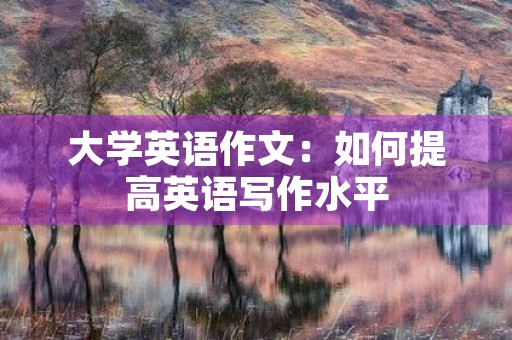 大学英语作文：如何提高英语写作水平