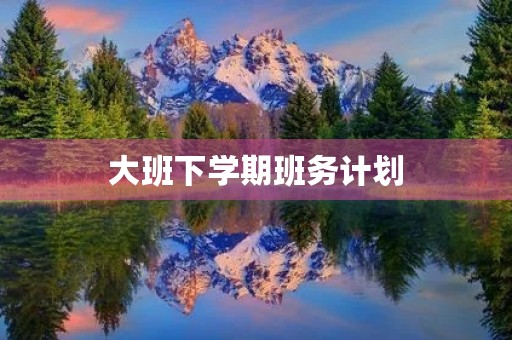 大班下学期班务计划