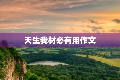 天生我材必有用作文 天生我材必有用作文
