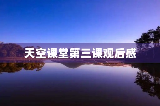 天空课堂第三课观后感