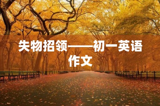 失物招领——初一英语作文