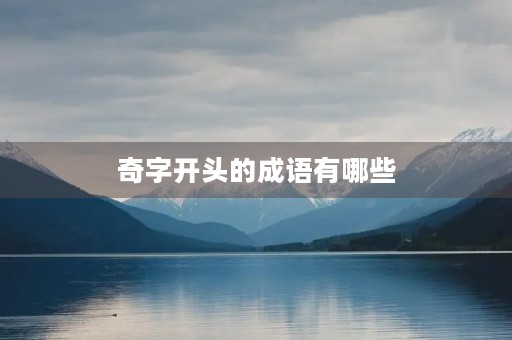 奇字开头的成语有哪些
