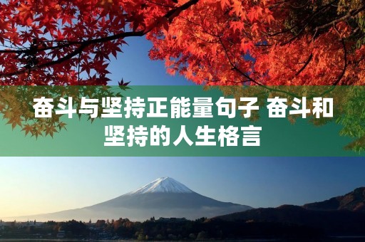 奋斗与坚持正能量句子 奋斗和坚持的人生格言