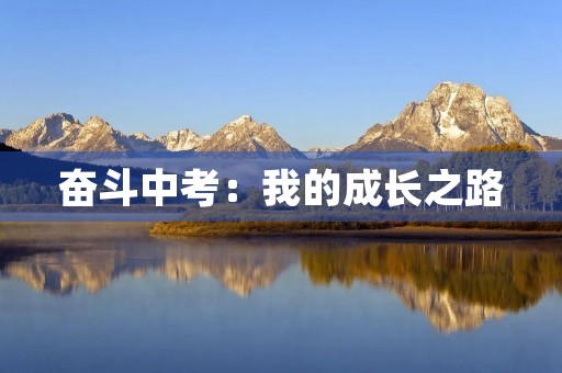奋斗中考:我的成长之路 奋斗中考:我的成长之路