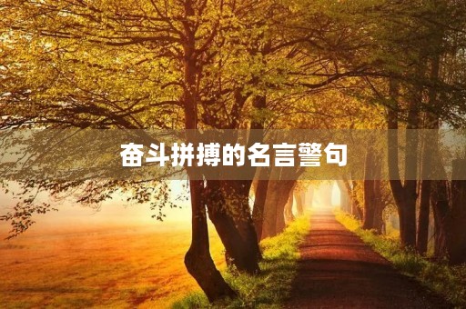 奋斗拼搏的名言警句，奋斗拼搏的名言警句10句