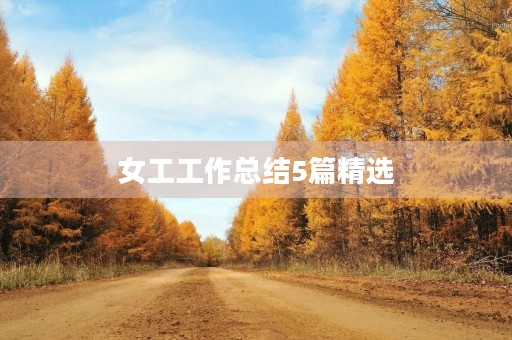 女工工作总结5篇精选
