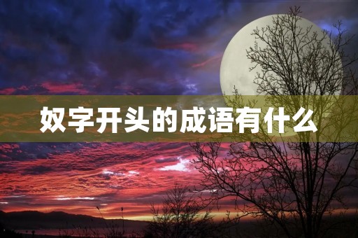 奴字开头的成语有什么 奴字开头的成语有什么