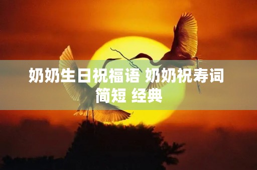 奶奶生日祝福语 奶奶祝寿词 简短 经典