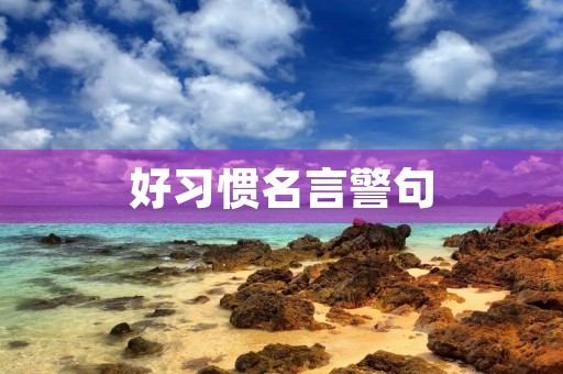 好习惯名言警句(中华名言警句精粹)
