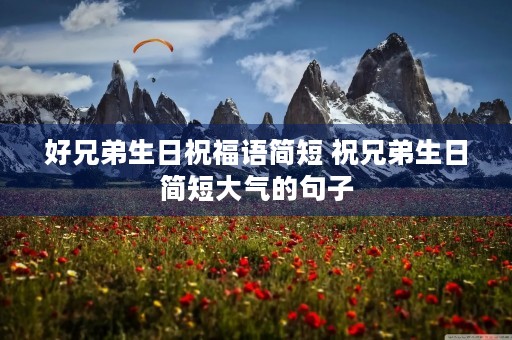好兄弟生日祝福语简短 祝兄弟生日简短大气的句子