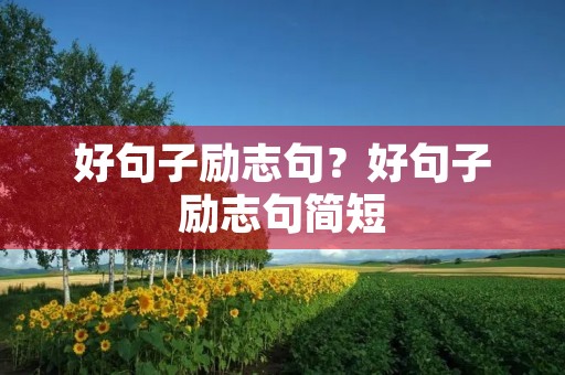 好句子励志句?好句子励志句简短 好句子励志句?好句子励志句简短