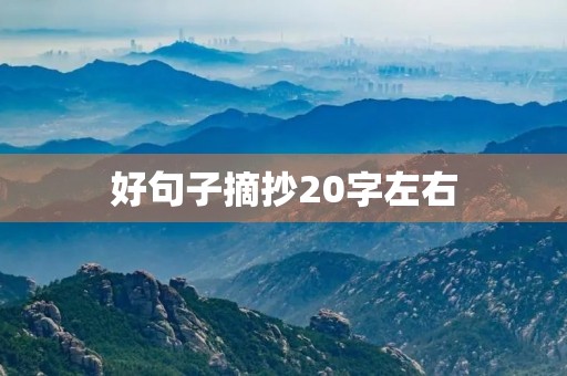 好句子摘抄20字左右(好句子摘抄20字左右拟人句)