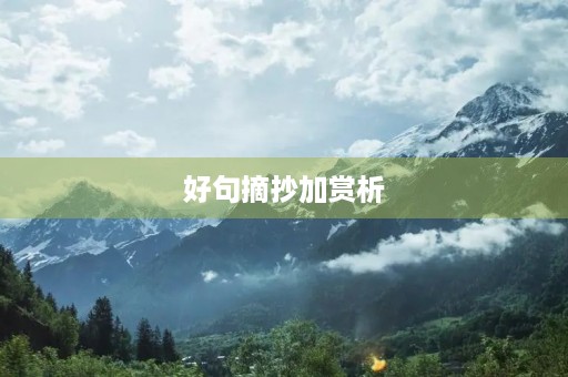 好句摘抄加赏析(好句摘抄及欣赏) 好句摘抄加赏析(好句摘抄及欣赏)
