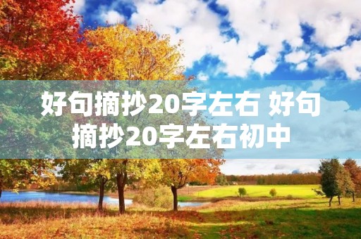 好句摘抄20字左右 好句摘抄20字左右初中