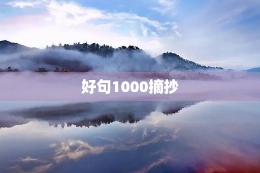好句1000摘抄，好句1000字摘抄