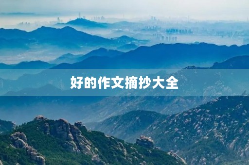 好的作文摘抄大全