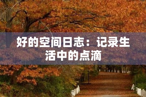 好的空间日志:记录生活中的点滴,感受生命的美好 好的空间日志:记录生活中的点滴,感受生命的美好