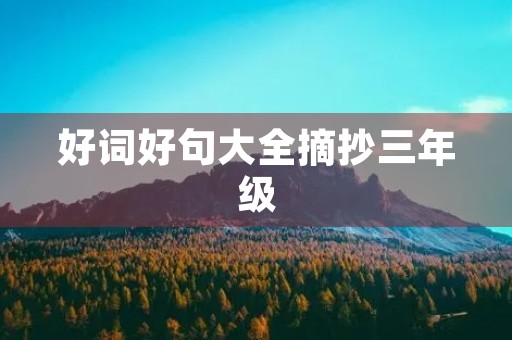 好词好句大全摘抄三年级(形容人好词好句大全摘抄三年级)