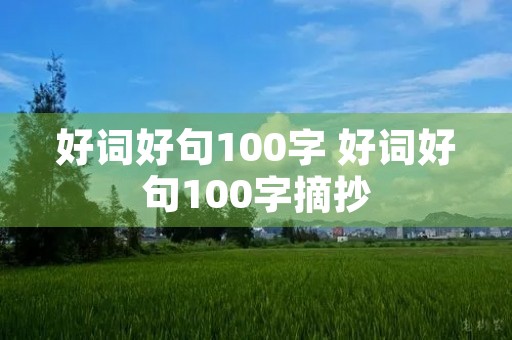 好词好句100字 好词好句100字摘抄