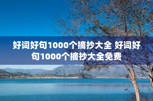 好词好句1000个摘抄大全 好词好句1000个摘抄大全免费 好词好句1000个摘抄大全 好词好句1000个摘抄大全免费