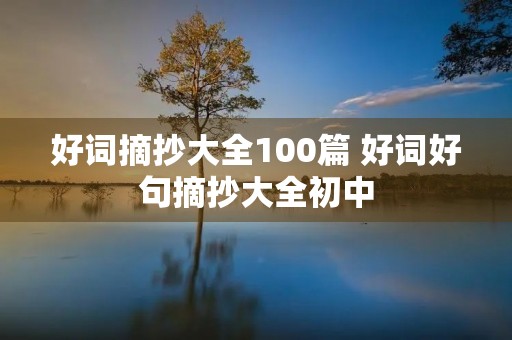 好词摘抄大全100篇 好词好句摘抄大全初中 好词摘抄大全100篇 好词好句摘抄大全初中
