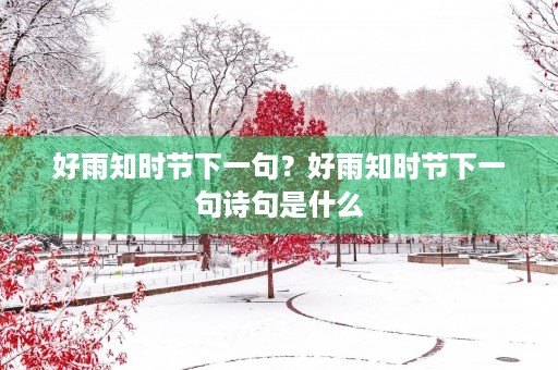 好雨知时节下一句?好雨知时节下一句诗句是什么 好雨知时节下一句?好雨知时节下一句诗句是什么