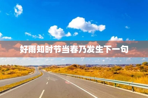好雨知时节当春乃发生下一句(好雨知时节当春乃发生下一句是什么是谁写的)
