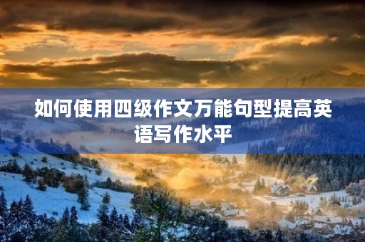 如何使用四级作文万能句型提高英语写作水平