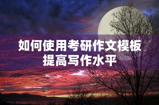 如何使用考研作文模板提高写作水平