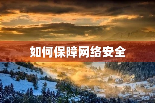 如何保障网络安全