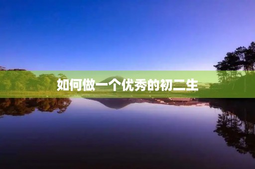 如何做一个优秀的初二生 如何做一个优秀的初二生