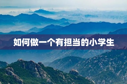 如何做一个有担当的小学生 如何做一个有担当的小学生
