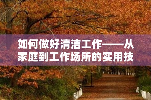 如何做好清洁工作——从家庭到工作场所的实用技巧
