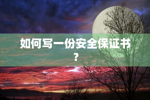 如何写一份安全保证书？