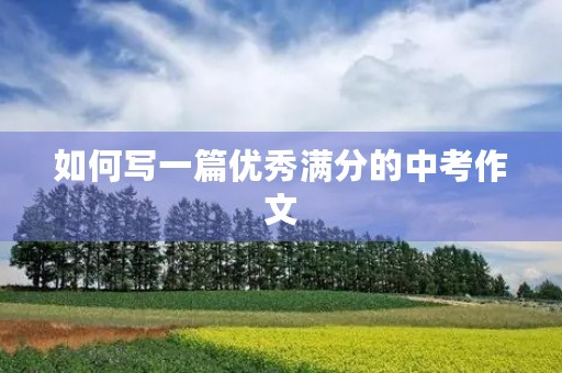 如何写一篇优秀满分的中考作文 如何写一篇优秀满分的中考作文